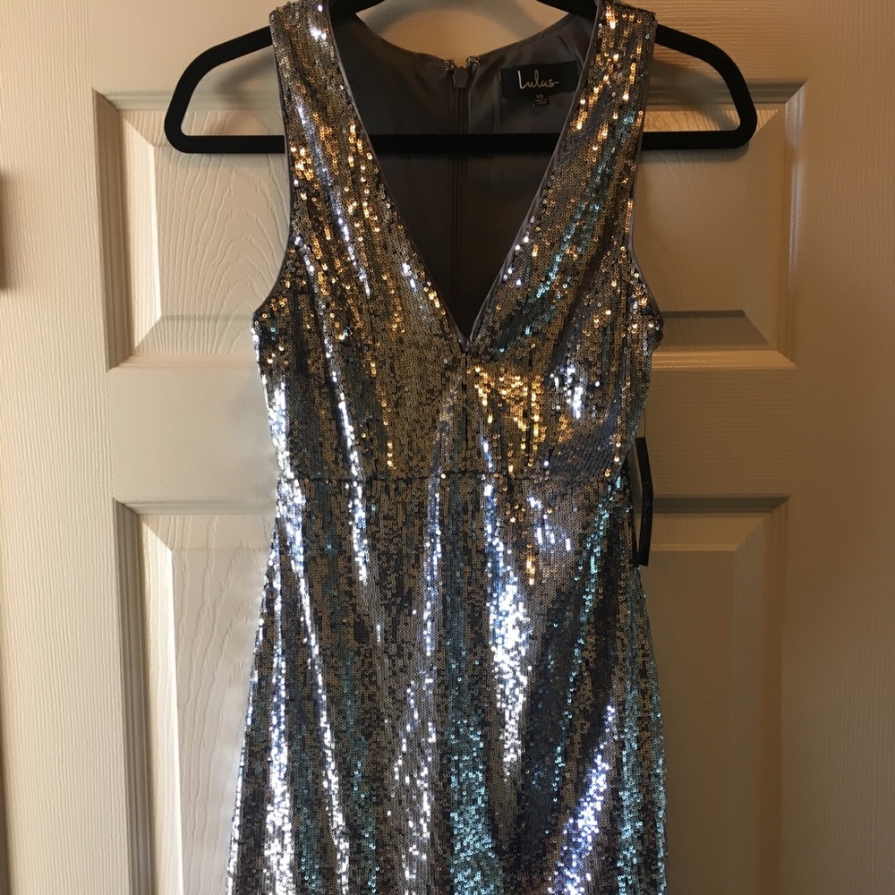 Silver sequence dress, new with tags never worn.